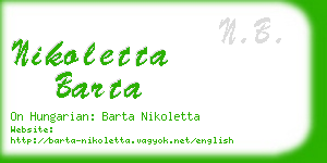 nikoletta barta business card